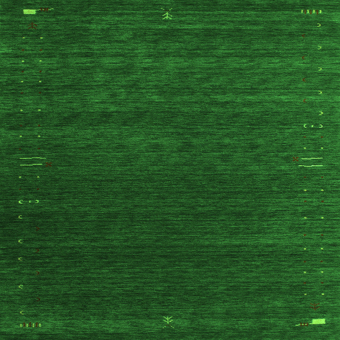 Serging Thickness of Abstract Green Contemporary Rug, con1077grn