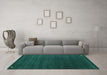 Machine Washable Abstract Turquoise Contemporary Area Rugs in a Living Room,, wshcon1077turq