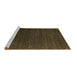 Sideview of Machine Washable Abstract Brown Contemporary Rug, wshcon1077brn