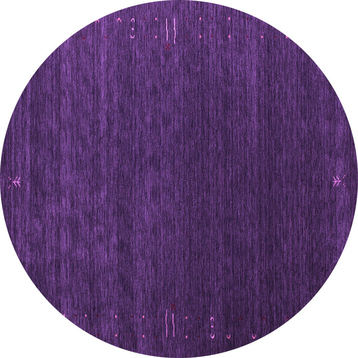 Round Machine Washable Abstract Purple Contemporary Area Rugs, wshcon1077pur