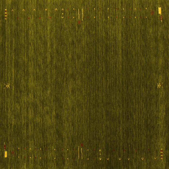 Square Abstract Yellow Contemporary Rug, con1077yw