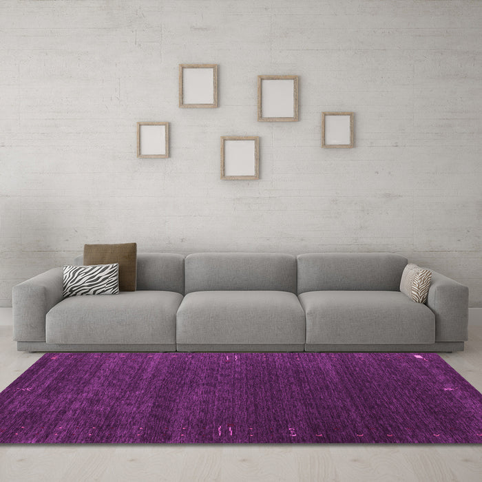 Machine Washable Abstract Pink Contemporary Rug in a Living Room, wshcon1077pnk