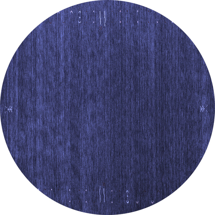 Round Machine Washable Abstract Blue Contemporary Rug, wshcon1077blu