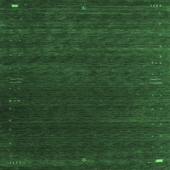 Square Machine Washable Abstract Emerald Green Contemporary Area Rugs, wshcon1077emgrn