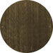 Round Machine Washable Abstract Brown Contemporary Rug, wshcon1077brn