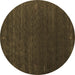 Round Abstract Brown Contemporary Rug, con1077brn