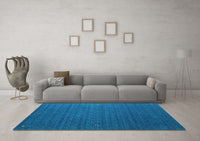 Machine Washable Abstract Light Blue Contemporary Rug, wshcon1078lblu