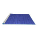 Sideview of Machine Washable Abstract Blue Contemporary Rug, wshcon1078blu