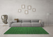 Machine Washable Abstract Emerald Green Contemporary Area Rugs in a Living Room,, wshcon1078emgrn
