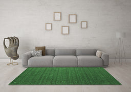 Machine Washable Abstract Emerald Green Contemporary Area Rugs in a Living Room,, wshcon1078emgrn