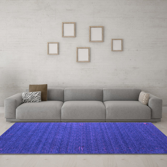 Machine Washable Abstract Purple Contemporary Area Rugs in a Living Room, wshcon1078pur