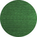 Round Abstract Emerald Green Contemporary Rug, con1078emgrn