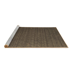 Sideview of Machine Washable Abstract Brown Contemporary Rug, wshcon1078brn