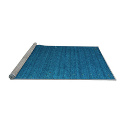 Sideview of Machine Washable Abstract Light Blue Contemporary Rug, wshcon1078lblu
