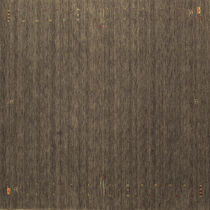 Square Machine Washable Abstract Brown Contemporary Rug, wshcon1078brn