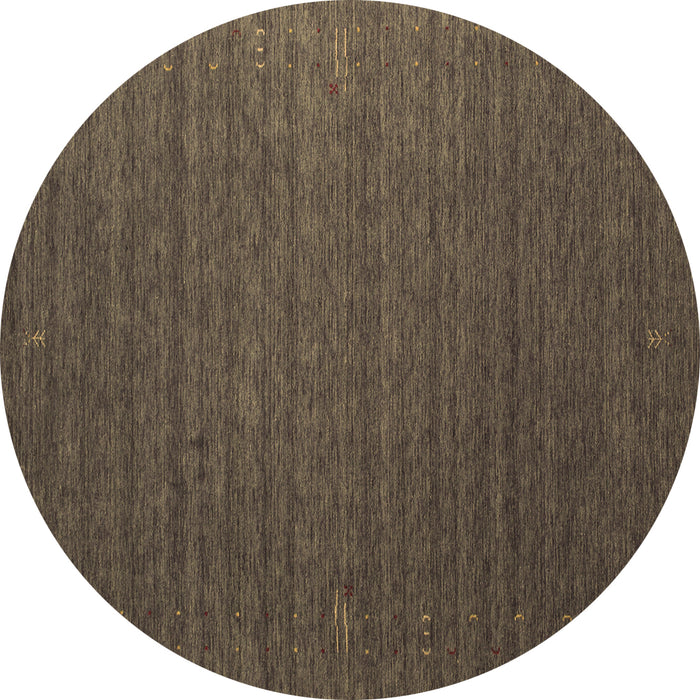 Round Machine Washable Abstract Brown Contemporary Rug, wshcon1078brn