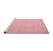 Serging Thickness of Machine Washable Contemporary Pink Rug, wshcon1079