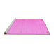 Sideview of Machine Washable Abstract Pink Contemporary Rug, wshcon1079pnk