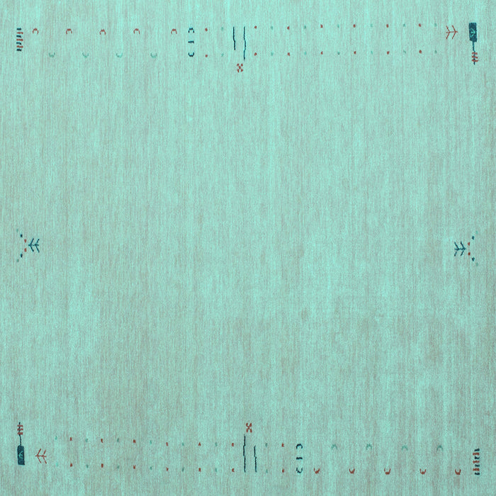 Square Abstract Turquoise Contemporary Rug, con1079turq
