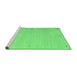 Sideview of Machine Washable Abstract Emerald Green Contemporary Area Rugs, wshcon1079emgrn