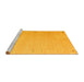 Sideview of Machine Washable Abstract Yellow Contemporary Rug, wshcon1079yw