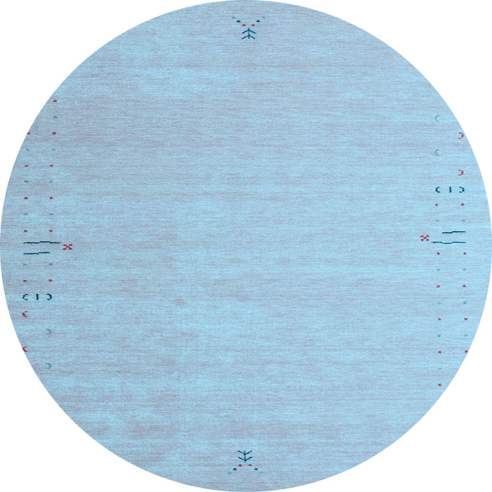 Round Machine Washable Abstract Light Blue Contemporary Rug, wshcon1079lblu