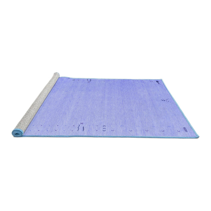 Sideview of Machine Washable Abstract Blue Contemporary Rug, wshcon1079blu