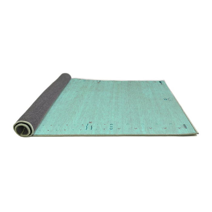 Sideview of Abstract Turquoise Contemporary Rug, con1079turq