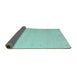 Sideview of Abstract Turquoise Contemporary Rug, con1079turq