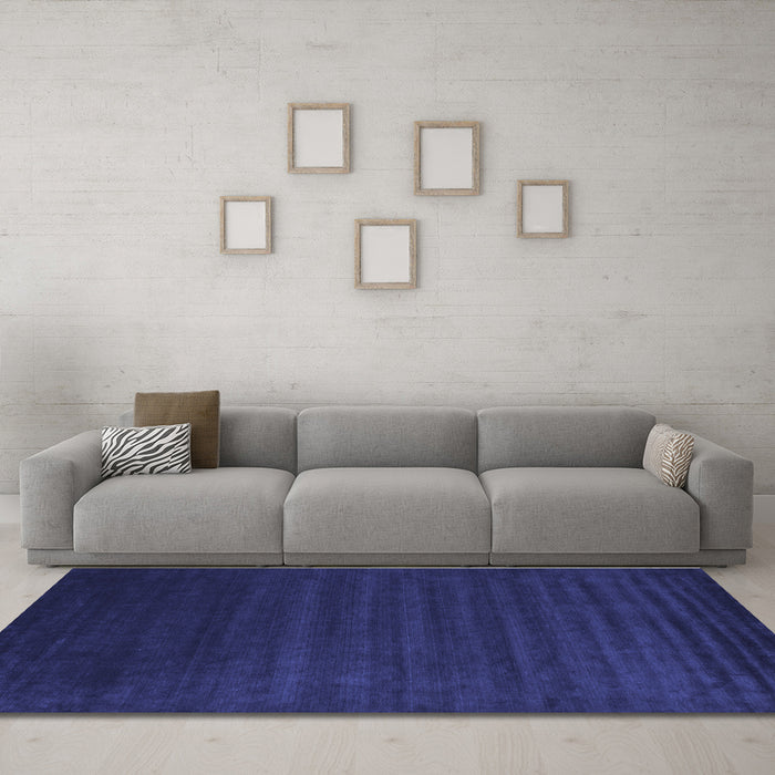 Machine Washable Abstract Blue Contemporary Rug in a Living Room, wshcon107blu
