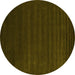 Round Abstract Yellow Contemporary Rug, con107yw