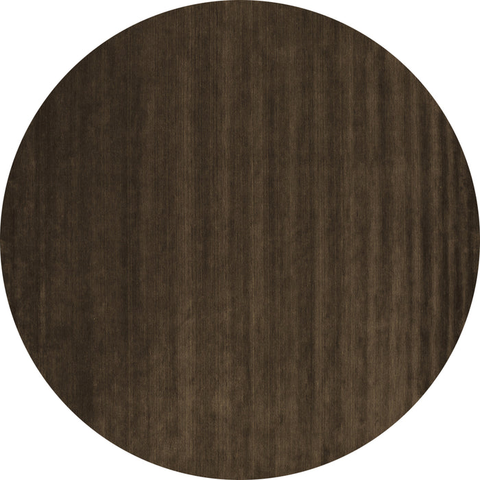 Round Abstract Brown Contemporary Rug, con107brn