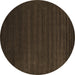 Round Abstract Brown Contemporary Rug, con107brn