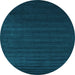 Round Machine Washable Abstract Light Blue Contemporary Rug, wshcon107lblu