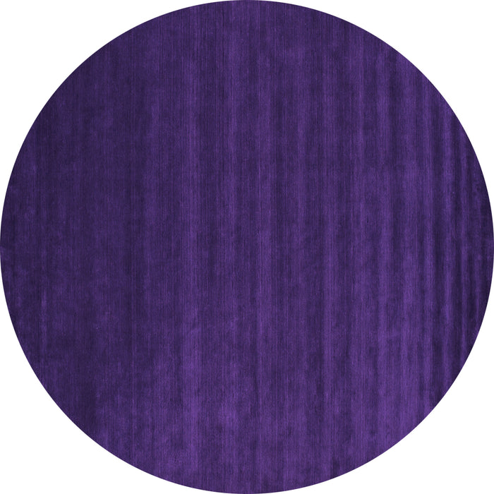 Round Machine Washable Abstract Purple Contemporary Area Rugs, wshcon107pur