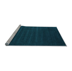 Sideview of Machine Washable Abstract Light Blue Contemporary Rug, wshcon107lblu