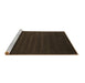 Sideview of Machine Washable Abstract Brown Contemporary Rug, wshcon107brn