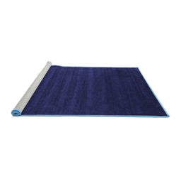 Sideview of Machine Washable Abstract Blue Contemporary Rug, wshcon107blu