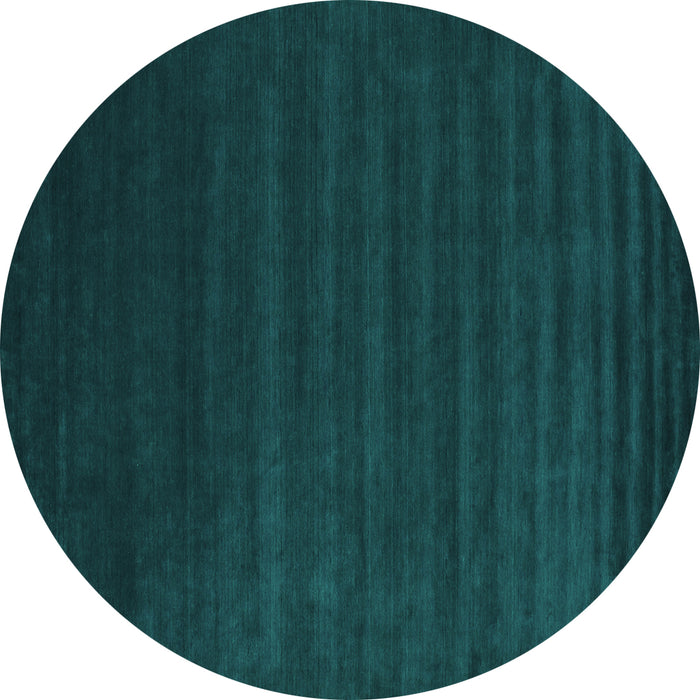 Round Abstract Turquoise Contemporary Rug, con107turq
