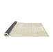 Thickness of Contemporary Blanched Almond Beige Solid Rug, con108