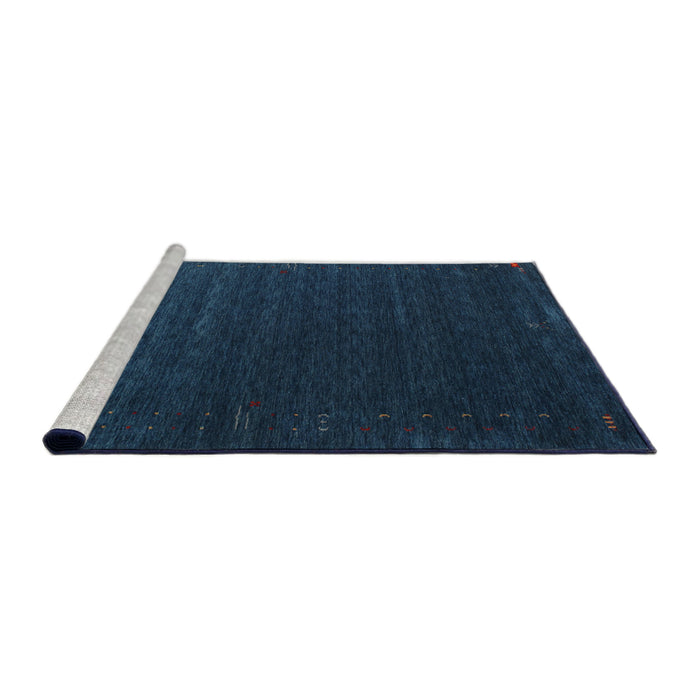Serging Thickness of Machine Washable Contemporary Blue Rug, wshcon1080