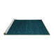 Sideview of Machine Washable Abstract Turquoise Contemporary Area Rugs, wshcon1080turq