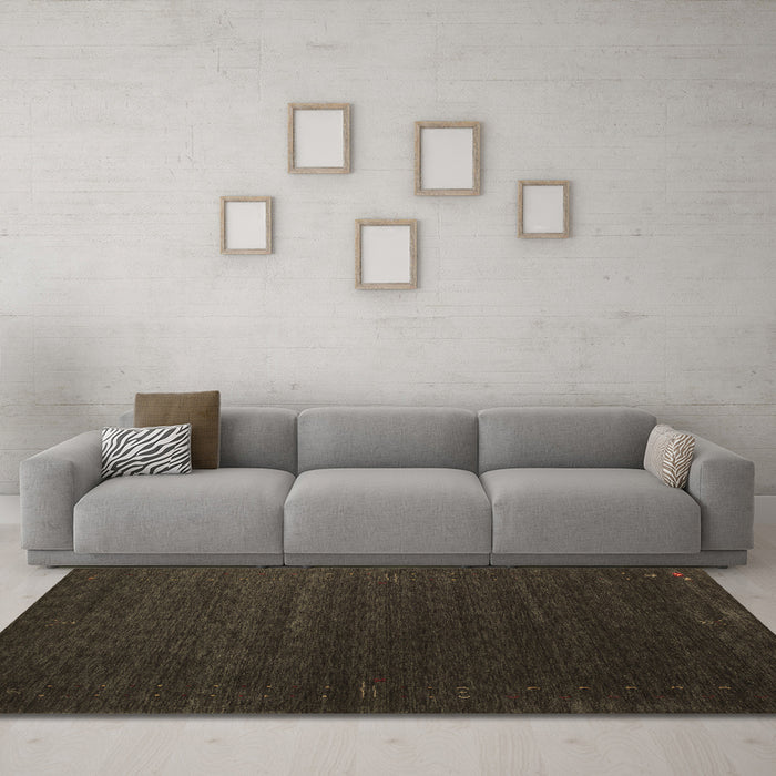 Machine Washable Abstract Brown Contemporary Rug in a Living Room,, wshcon1080brn