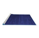 Sideview of Machine Washable Abstract Blue Contemporary Rug, wshcon1080blu