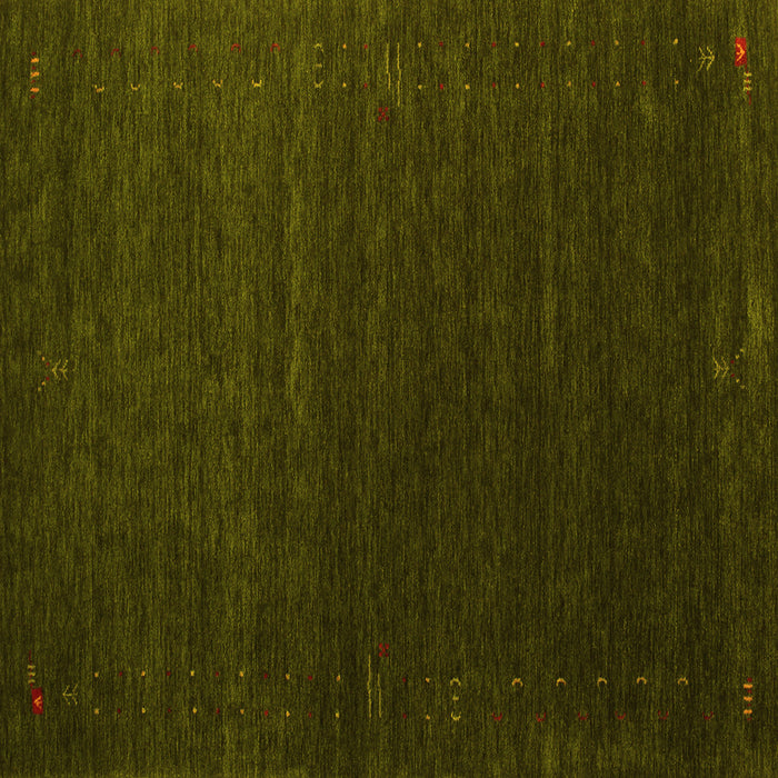 Square Machine Washable Abstract Yellow Contemporary Rug, wshcon1080yw