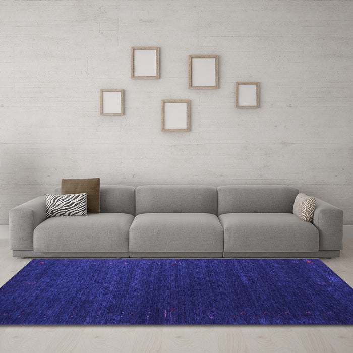 Machine Washable Abstract Purple Contemporary Area Rugs in a Living Room, wshcon1080pur
