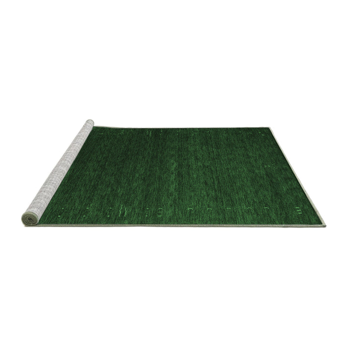 Sideview of Machine Washable Abstract Emerald Green Contemporary Area Rugs, wshcon1080emgrn