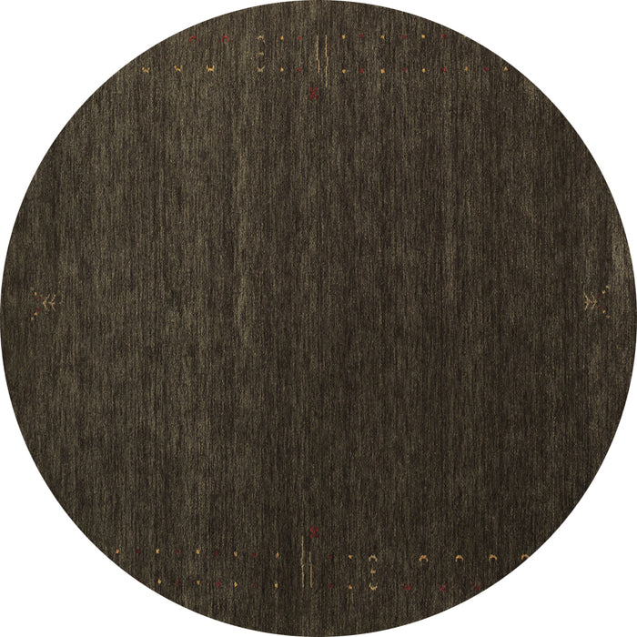 Round Abstract Brown Contemporary Rug, con1080brn
