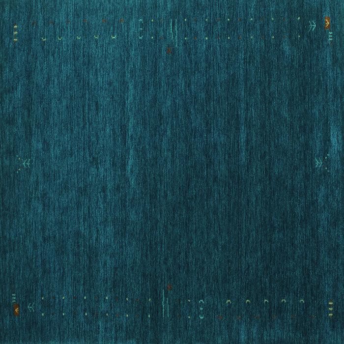 Square Machine Washable Abstract Turquoise Contemporary Area Rugs, wshcon1080turq