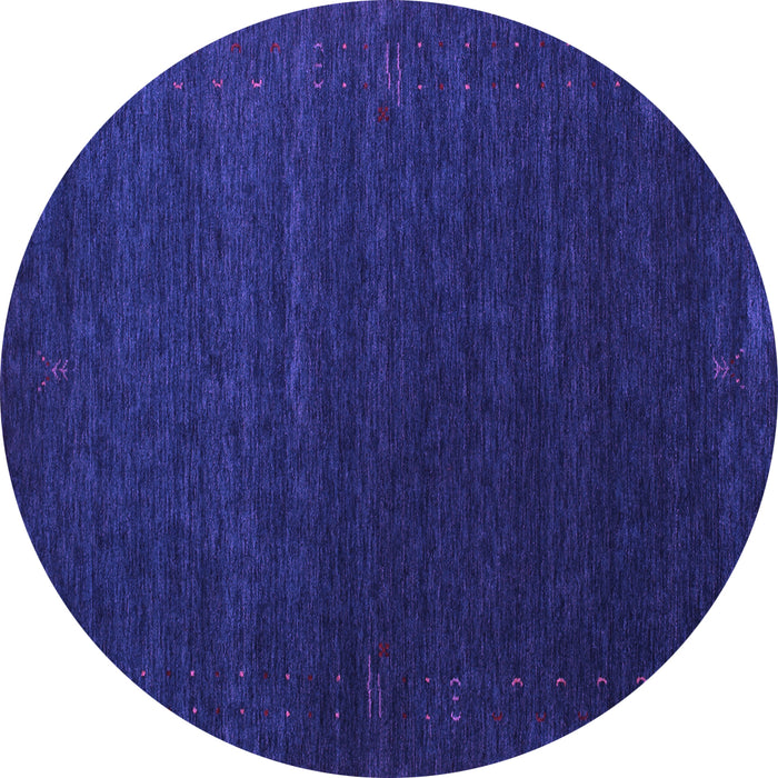 Round Abstract Purple Contemporary Rug, con1080pur